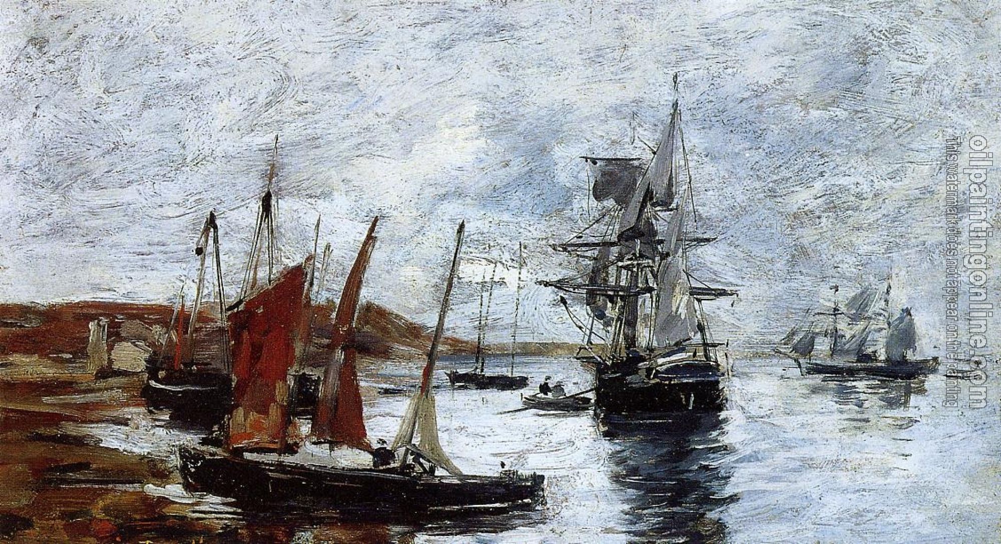 Boudin, Eugene - Camaret, Boats on the Shore